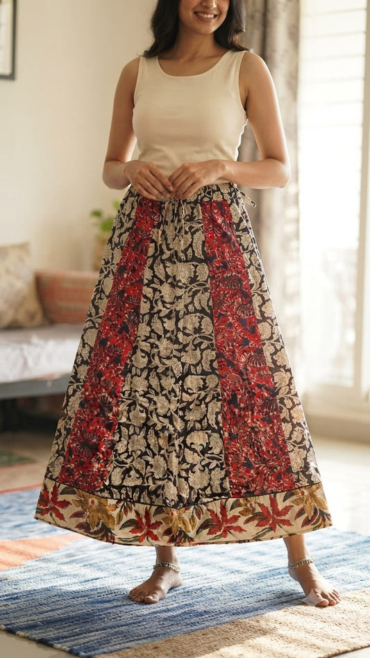 Hand block printed skirt