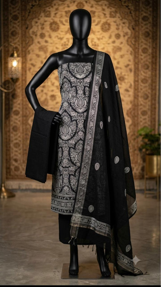 Banarsi Embroidery Unstiched Suit